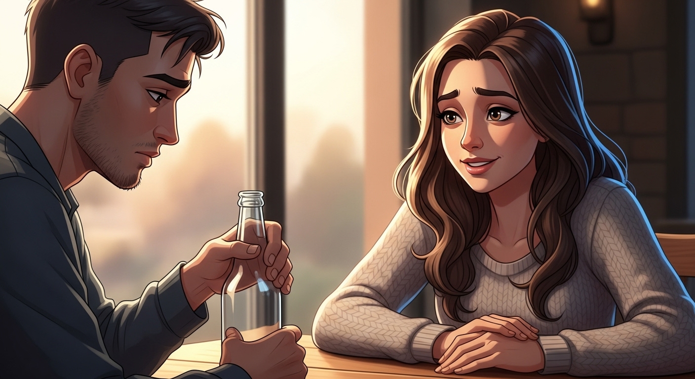 Família oferecendo apoio a ente querido alcoólatra