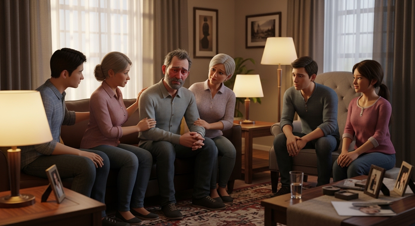 Pessoa conversando de forma empática sobre como convencer um alcoólatra a se tratar.