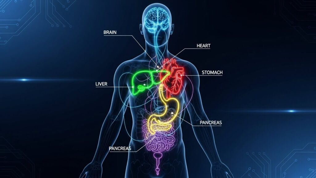 alcoolismo de longo prazo afeta órgãos como fígado, cérebro e coração.