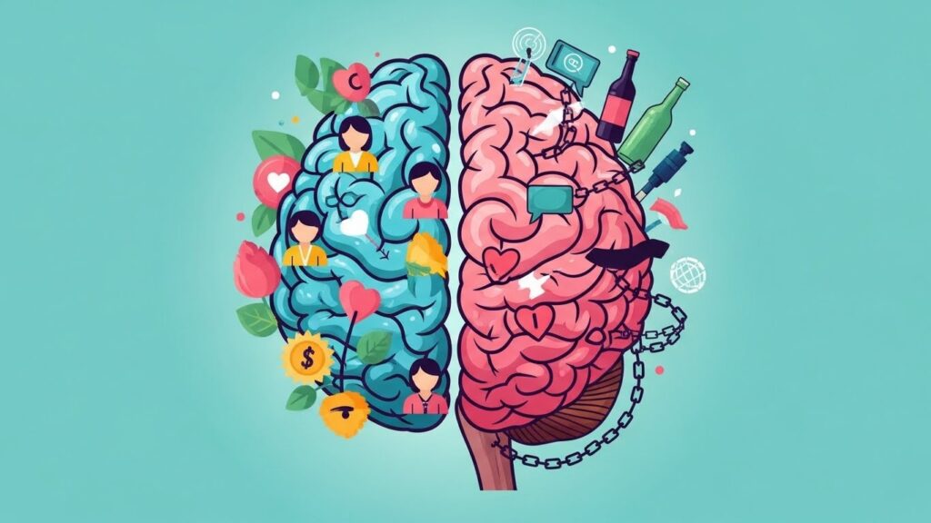 beber socialmente e ser alcoólatra, destacando o consumo moderado versus dependência, perda de controle e consequências na vida.