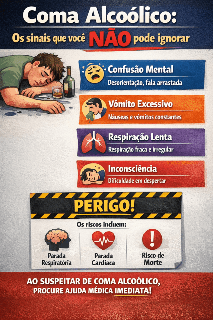 Riscos do coma alcoólico e sinais de alerta