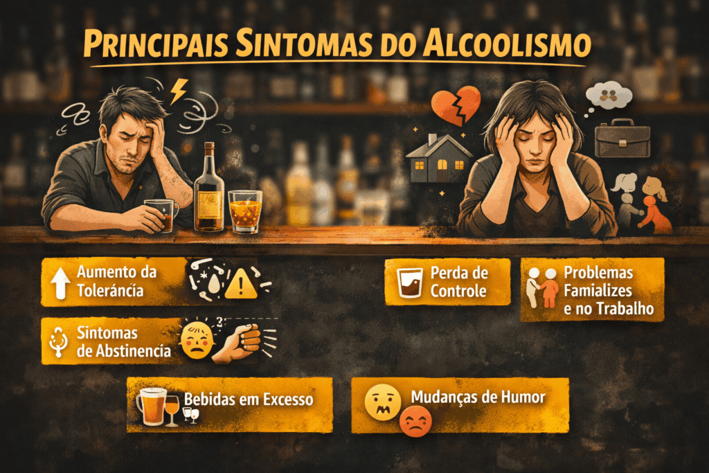 infográfico sobre fases do alcoolismo