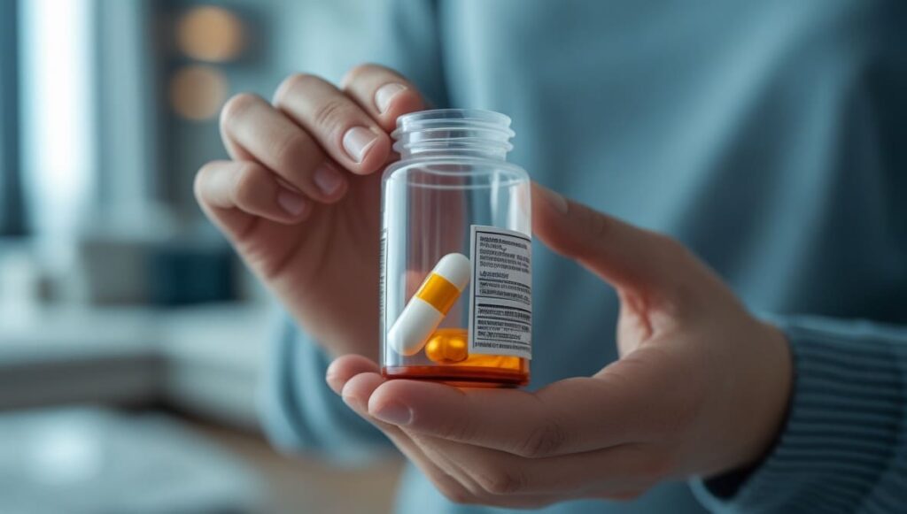 Medicamento em cápsulas com alerta sobre dependência