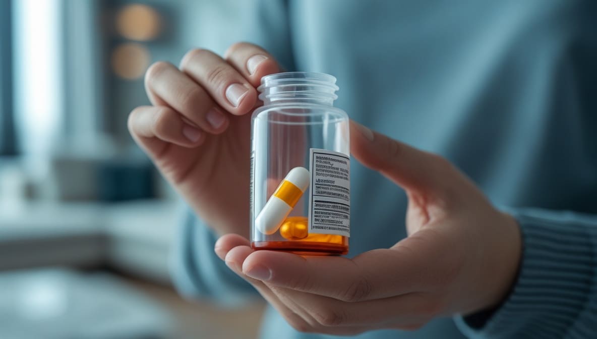 Medicamento em cápsulas com alerta sobre dependência