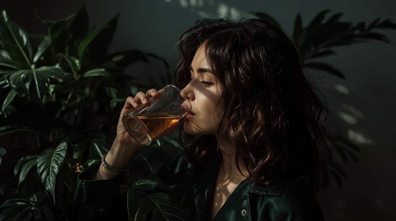 Pessoa escondendo bebida alcoólica